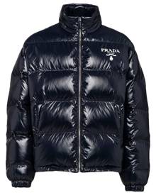 Prada logo-print puffer jacket - Blue