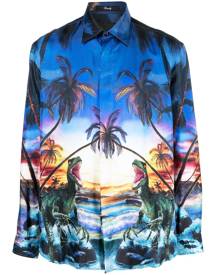 Philipp Plein Hawaii printed shirt - Blue