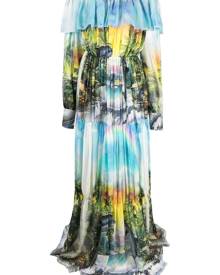 Philipp Plein Hawaii pleated maxi dress - Blue