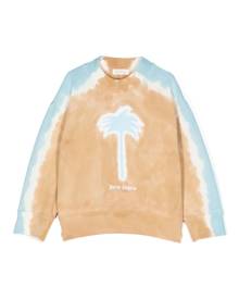 Palm Angels Kids palm-tree tie-dye sweatshirt - Brown