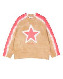 Palm Angels Kids star tie-dye print sweatshirt - Brown