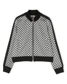 Michael Kors Kids checkerboard-print bomber jacket - Black