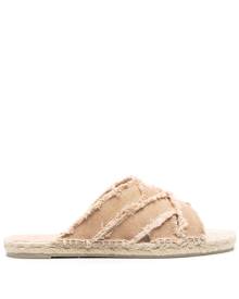 Castañer frayed crossover-strap espadrilles - Brown