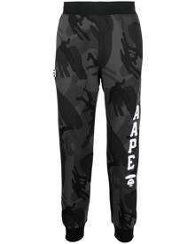 A BATHING APE® camouflage logo-print track pants - Black