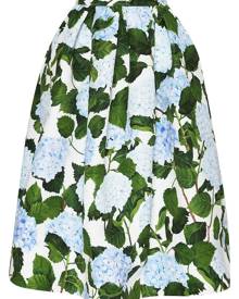 Oscar de la Renta floral-print belted midi skirt - White