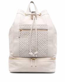 Eleventy braided-panel leather backpack - Neutrals