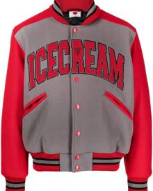 ICECREAM logo-print bomber jacket - Grey