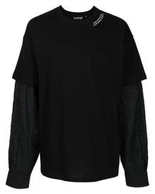 Mostly Heard Rarely Seen Crinkle layered long-sleeve T-shirt - Black