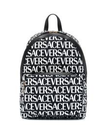 Versace logo-print backpack - Black