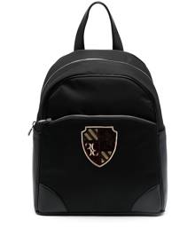 Billionaire embroidered crest-motif backpack - Black