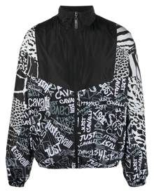 Just Cavalli graphic-print windbreaker - Black