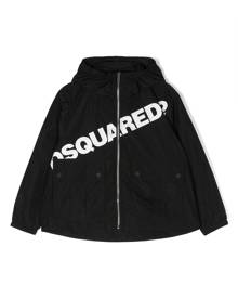 Dsquared2 Kids logo-print hooded windbreaker - Black