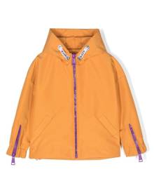 Khrisjoy Kids logo tape-detail hooded windbreaker - Orange