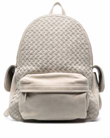 Eleventy woven panel leather backpack - Neutrals