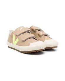 VEJA Kids logo-print touch-strap sneakers - Brown