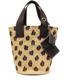 Sensi Studio patterned straw tote bag - Neutrals