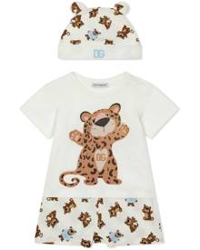 Dolce & Gabbana Kids graphic-print shortie and hat set - Neutrals