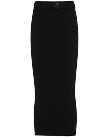 Prada belted ribbed midi skirt - Black