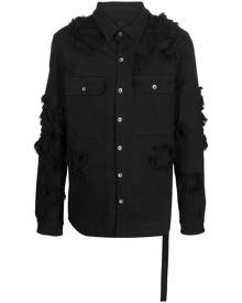 Rick Owens DRKSHDW distressed shirt jacket - Black