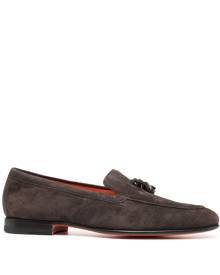 Santoni Grandin tassel suede loafers - Brown