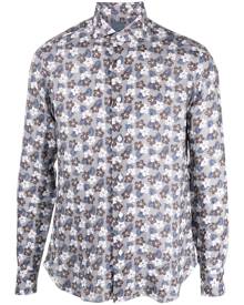 Barba all-over floral-print shirt - Grey