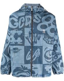 Gcds graphic-print denim jacket - Blue