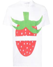 Comme Des Garçons Shirt strawberry-print cotton T-shirt - White