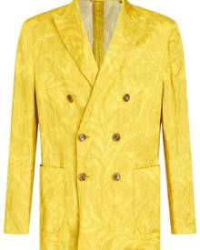 ETRO patterned-jacquard double-breasted blazer - Yellow