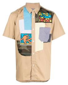 Junya Watanabe MAN patchwork short-sleeve shirt - Brown