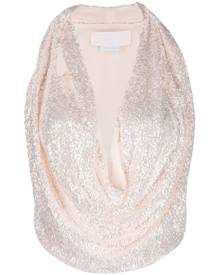 Genny sequin-embellished draped top - Pink
