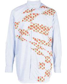 Comme Des Garçons Shirt x Brent Westfall strawberry patchwork shirt - Blue