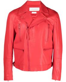 Alexander McQueen notched lapels biker jacket - Red