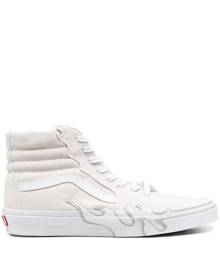 Vans Sk8-Hi flame-print sneakers - White