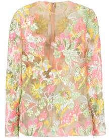 Elie Saab sequin-embellished floral-print blouse - Neutrals