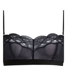 Karl Lagerfeld logo-embroidered lace bralette - Black