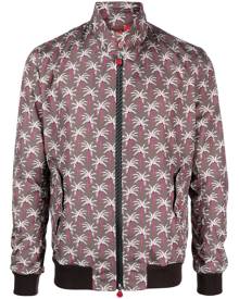 Kiton palm tree-print bomber jacket - Brown