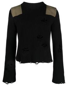 MM6 Maison Margiela distressed-effect knit jumper - Black