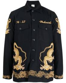 Maharishi dragon-embroidery short-sleeve shirt - Black