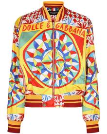 Dolce & Gabbana Carretto-print bomber jacket - Yellow