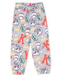 Kenzo Kids graphic-print cotton track pants - Grey