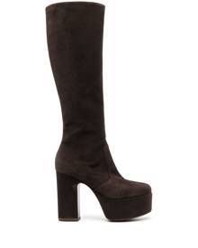 Casadei Isa 115mm suede platform boots - Brown