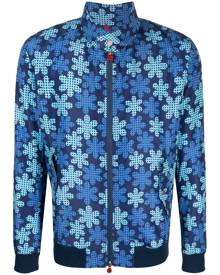 Kiton graphic-print bomber jacket - Blue