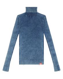 Diesel K-Elasa distressed ribbed-knit jumper - Blue