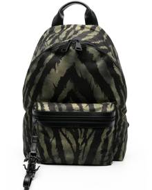 Roberto Cavalli tiger-print cotton backpack - Black