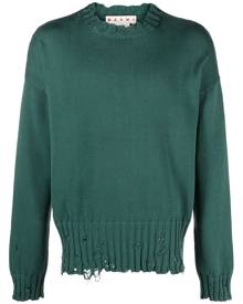 Marni distressed-finish knit jumper - Green