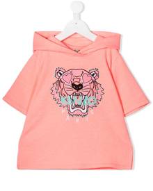 Kenzo Kids tiger embroidered short sleeve hoodie - Pink