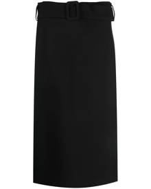 P.A.R.O.S.H. belted straight midi skirt - Black