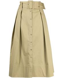 STAUD buttoned A-line midi skirt - Brown