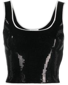 SANDRO sequin cropped tank top - Black