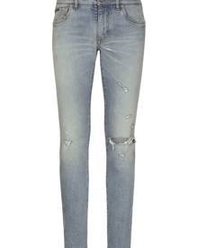 Dolce & Gabbana ripped-detailing skinny jeans - Blue